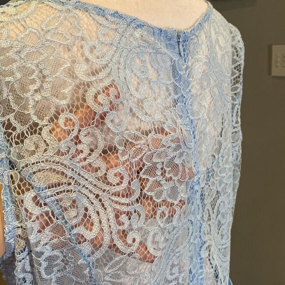 Women’s Blue Floral Lace High Low Cocktail Party Bridesmaid Dress Size XL NEW - Picture 6 of 12